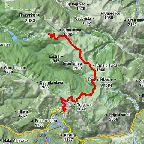 Planinarski dom Vranjak - Velika Čkala - Jusin brijeg - Damjanovića Kolibe