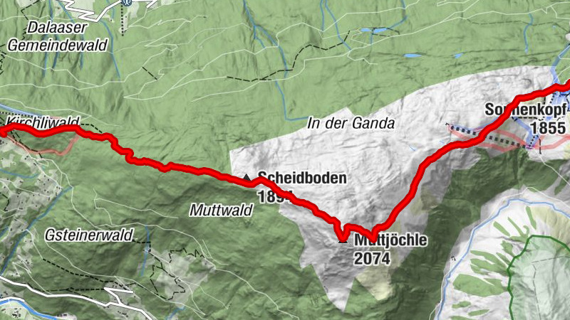 Sonnenkopfbahn - Bergrestaurant Sonnenkopf - Muttjöchle - Kristbergbahn
