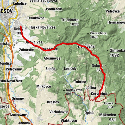 Panský radek - Kostol sv. Michala - Kostol Sedembolestnej Panny Márie - Červenica