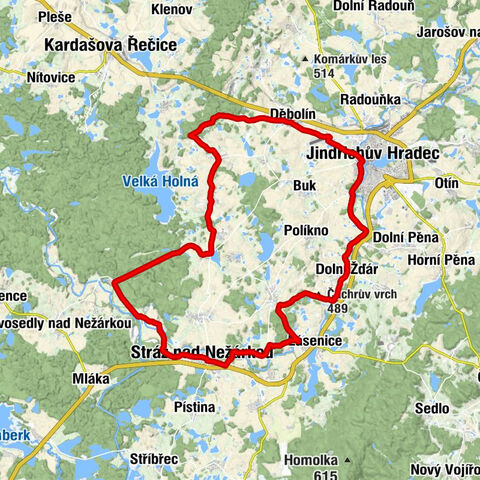 Jindřichův Hradec - kaple sv. Terezie - Čachrův vrch - Výletní restaurace Rudolfov