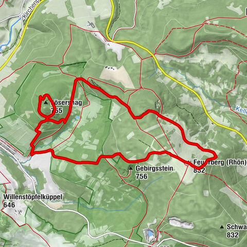 Kissinger Hütte - Lösershag - Feuerberg (Rhön)