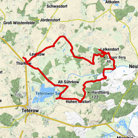 Lelkendorf - Zur Schnursteinquelle - Karnitz - Kirche Hohen Mistorf