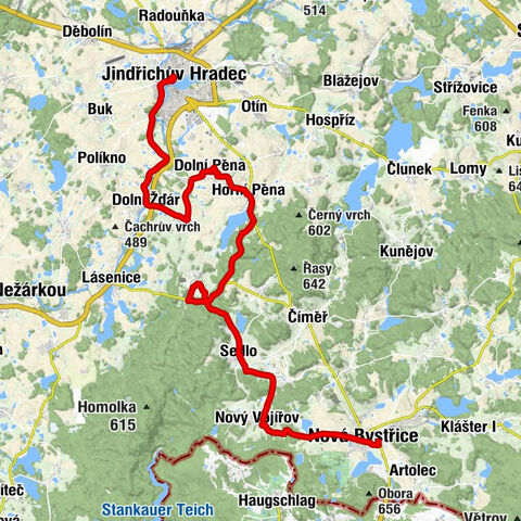 Jindřichův Hradec - kostel Nanebevzetí Panny Marie - Kamenný vrch - Nová Bystřice