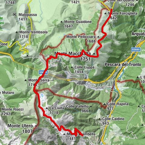 Forca di Presta - Colle del Lupo - Colle Cardisciana - Arquata del Tronto