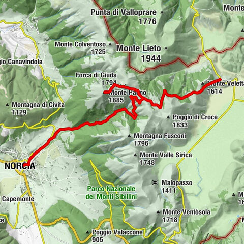 Norcia - Forca di Giuda - Monte Patino - Castelluccio