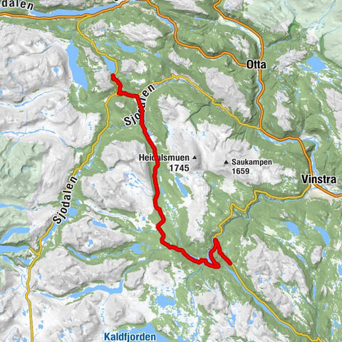 Lemonsjø - Lemonsjøen Fjellstue og hyttegrend - Stormyr - Nord-Fron