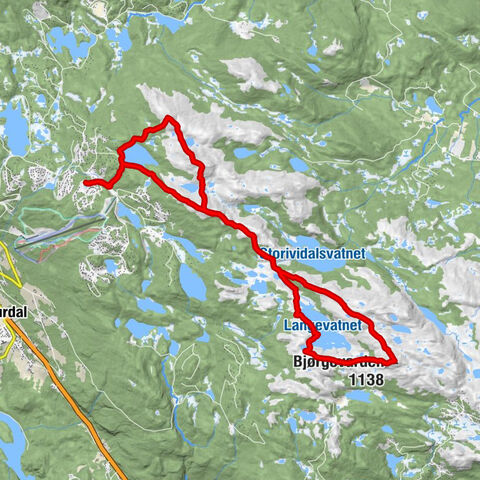 Danebu - Bjørgovarden - Dvergaknatten - Fjellenden