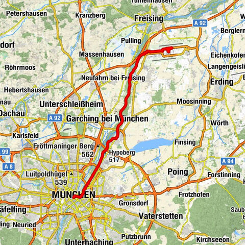 Hallbergmoos - Ismaning - Unterföhring - München
