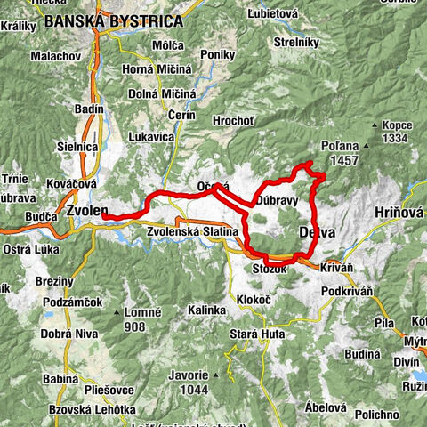 Zlatý Potok - Kostol sv. Jána Pavla II. - Kalamárka - Zvolen