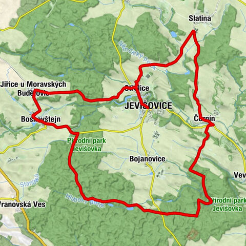 Jevišovice - Střelice - Slatina - Černín