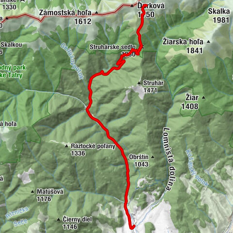 Jasenie - Jasenianska kyslá - Struhárske sedlo - Útulňa Ďurková pod Chabencom