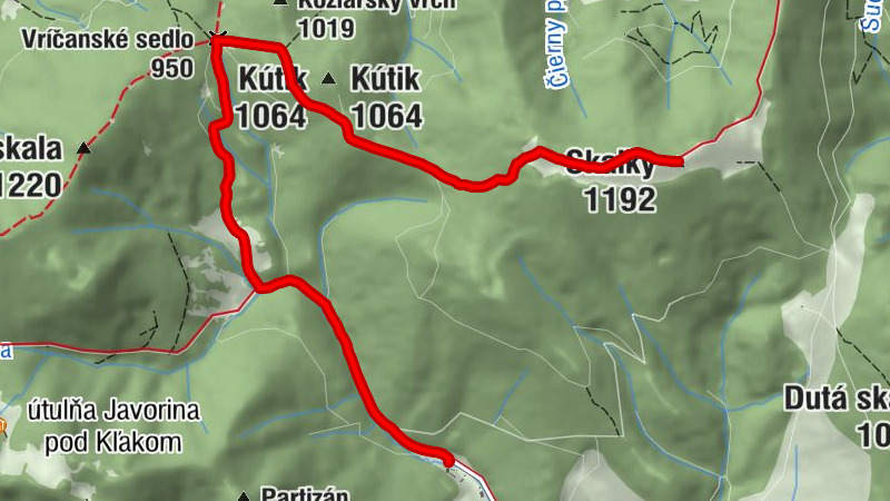 Rajecká Lesná - Vríčanské sedlo - Severák - Skalky