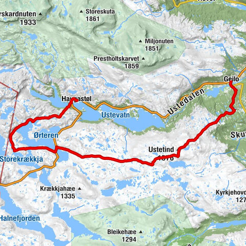 Haugastøl - Tuva Turisthytte - Ustetind - Geilo