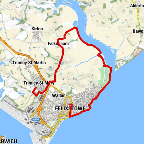 Trimley St Mary - Lower Falkenham - St Ethelbert - Felixstowe