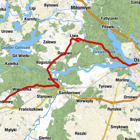 Ostróda - Kościół pw. Matki Boskiej Częstochowskiej - Kościół pw. Trójcy Przenajświętszej - Frednowy