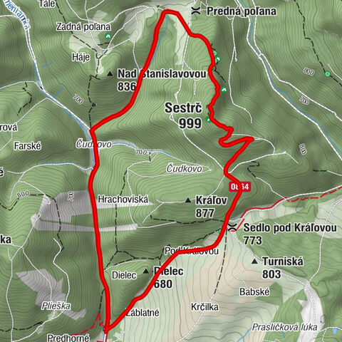 Močidlá - Sedlo pod Kráľovou - Sestrč - Záblatná