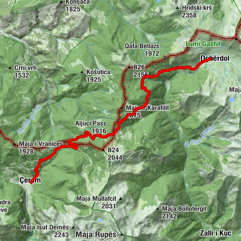 Çerem - Aljuci Pass - Bujtina Leonard - Dobërdol
