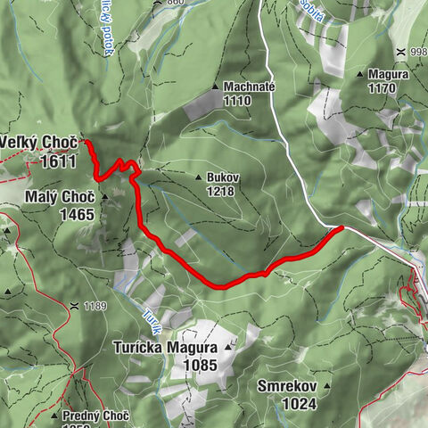 Lúčky - výver v Žimerovej - sedlo Vráca - Veľký Choč