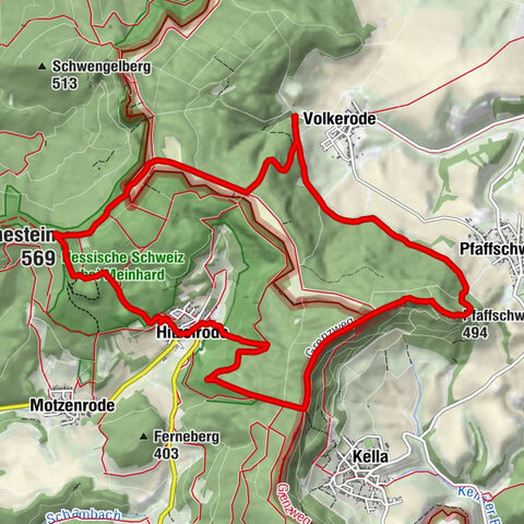 Am Koenigsborn - Hohestein - Pfaffschwender Kuppe - Volkerode