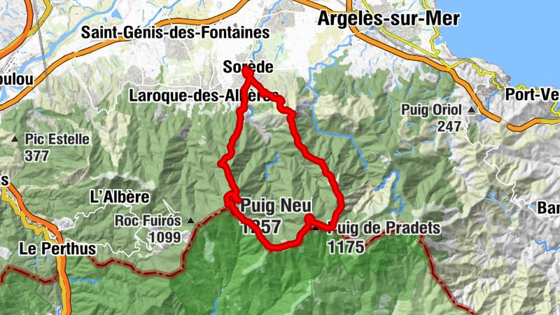 Sorède - Puig Neulós - Puig Pregon - Puig dels Quatre Termes