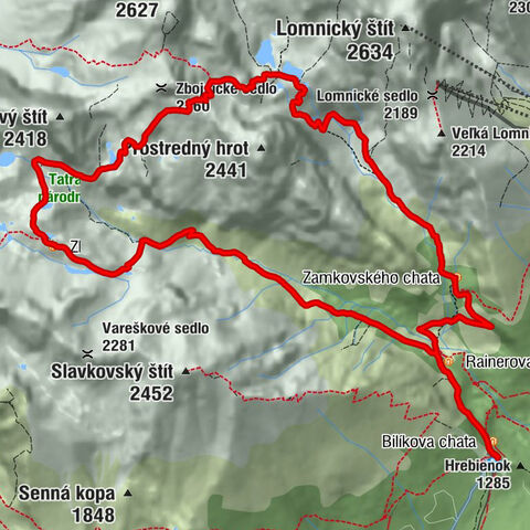Hrebienok - Zamkovského chata - Téryho chata - Pfinnova kopa