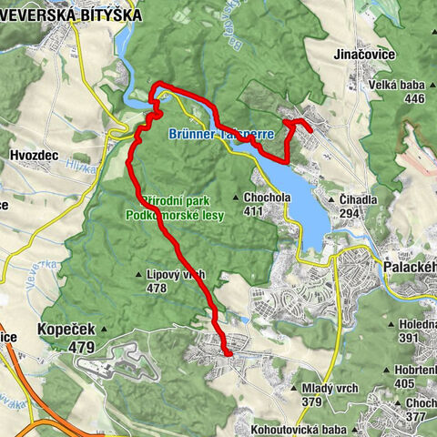 Žebětín - Stará prádelna - U Jeroušků - Rozdrojovice