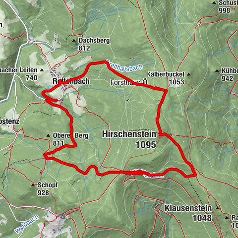 Rettenbach - Schwarzacher Wald - Schuhfleck - Hirschenstein