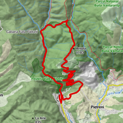 Mãnãstirea Bistriţa - Vâlcea - Cabana Fata Pădurii - Arnota - Mãnãstirea Arnota