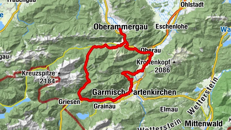 Parcours VTT - autour de la Notkarspitze et du Kramerspitze