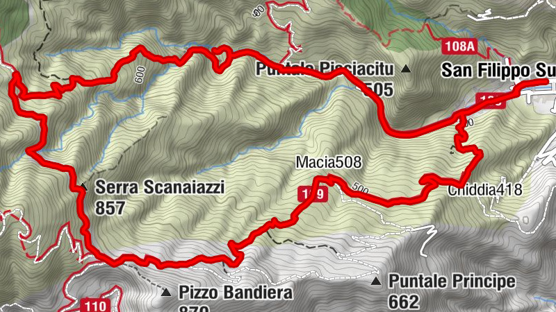 San Filippo Superiore - Macia - Serra Scanaiazzi - Cascata Valle dei mulini