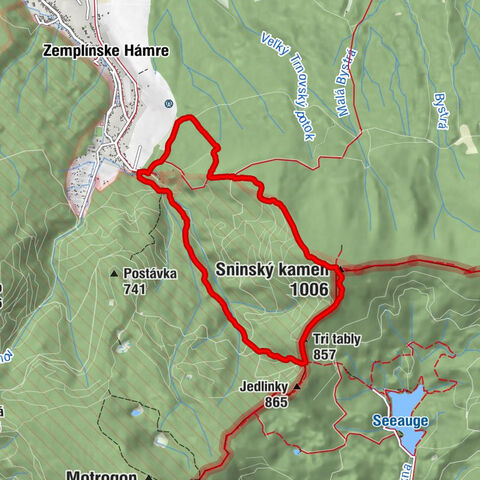 Valaškovce-Sever - Sninský kameň - Tri tably - Remetské Hámre