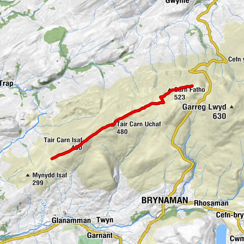 Dyffryn Cennen - Tair Carn Isaf - Tair Carn Uchaf - Pen Rhiw-ddu