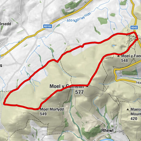 Llantysilio - Moel y Gamelin - Moel Morfydd - Bryneglwys