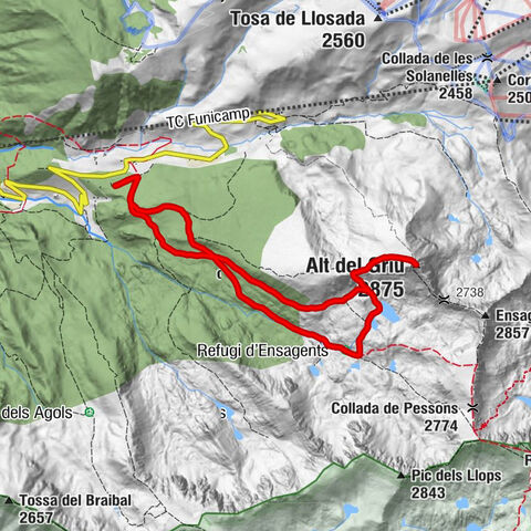 Encamp - collada d'Entinyola - Alt del Griu - Refugi d'Ensagents