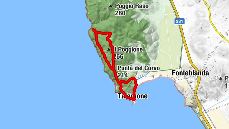 Orbetello - Poggio di Fontelunga - Grotta di Gianninoni - Punta del Corvo