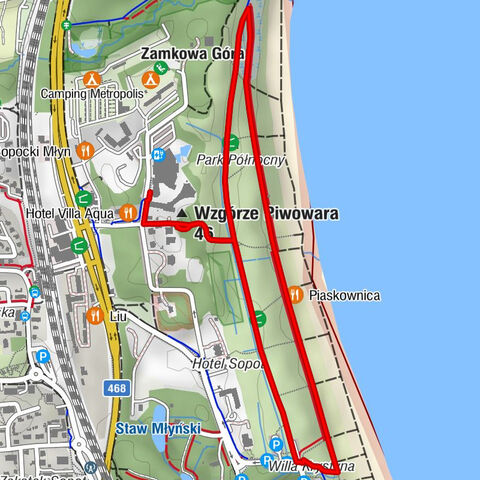 Sopot - Wzgórze Piwowara - Zamkowa Góra
