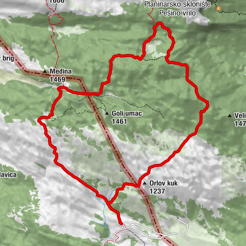 Poduba - Bašići - Orlov kuk - Planinarsko sklonište Sveti Mihovil