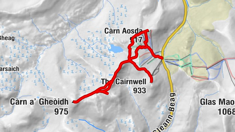 Baddoch Lower - Càrn Aosda - The Cairnwell - Càrn a' Gheòidh