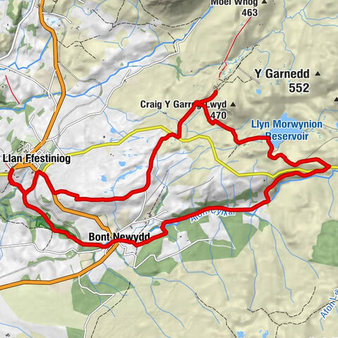 Llan Ffestiniog - Rhaeadr Cynfal - Bont Newydd - Bron Goronwy