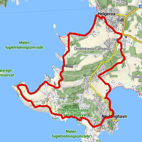 Laberget - Kyststi-kapellet - Mølen gravhauger - Larvik