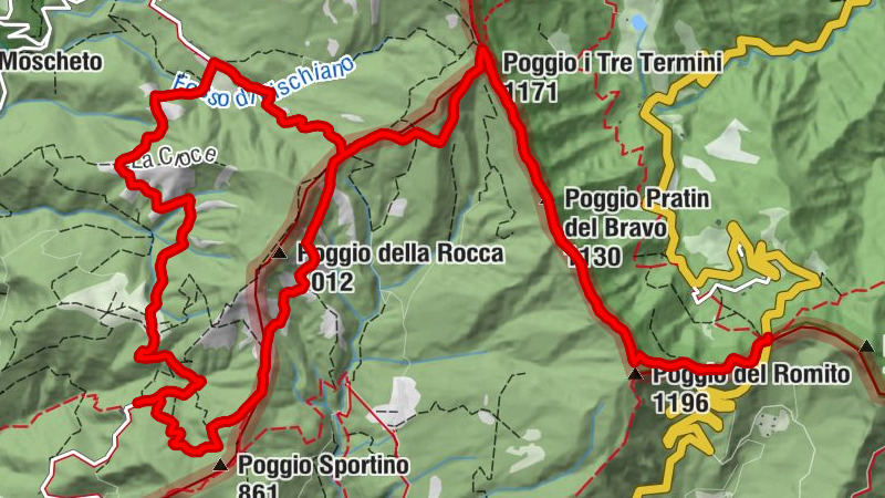 San Giustino - Poggio del Romito - Poggio Pratin del Bravo - Poggio i Tre Termini