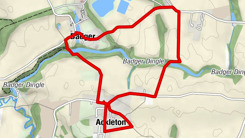Worfield - Ackleton - Telford - Lawley and Overdale