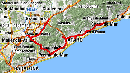 Canet de Mar - Turó de les Garses - Coll de Can Gurguí - Granollers