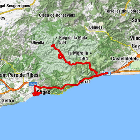 Sitges - Puig d'en Vinyals - la Creueta dels Aragalls - Olivella