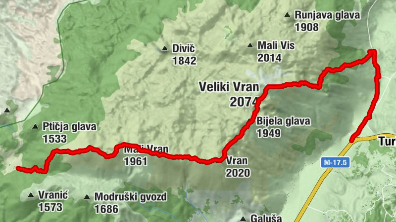 Naselje Kongora - Mali Vran - Vran - Veliki Vran