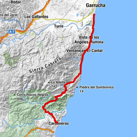 Garrucha - Chiringuito Cala Marina - Cañada Aguilar - Carboneras