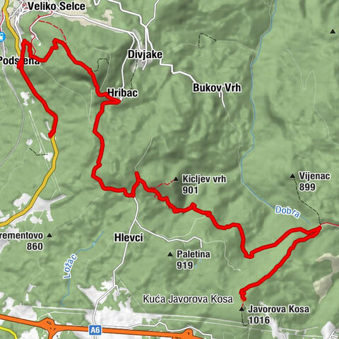 Šubetov Most - Rudetova bajta - Skradski vrh - Kuća Javorova Kosa