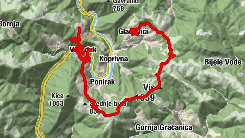 Višegrad - Lisote - Vis - Gladovići