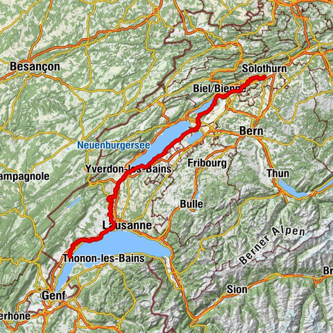 Solothurn - Ligne de partage des eaux Rhône/Rhin - Église de Gilly - Nyon