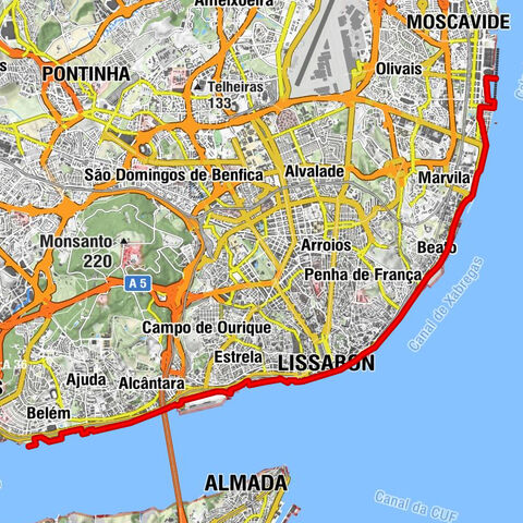 Belém - Almada - Lisboa - Sacavém